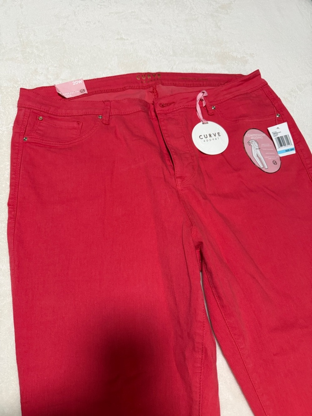 Curve Apeal 20W Compression Jeggings in Deep Coral 🪸